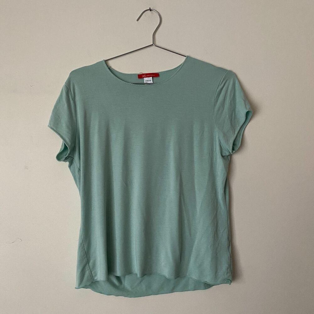 Y2K Teal Short Sleeve Modal Top Anne Klein Women's Large